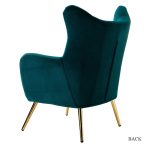 Arama Teal Velvet Wingback Glam Accent Chair 8 Arama Teal Velvet Wingback Glam Accent Chair