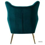 Arama Teal Velvet Wingback Glam Accent Chair 9 Arama Teal Velvet Wingback Glam Accent Chair
