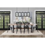 Araxi 95L x 41W x 30H Rectangular Brown Solid Wood Top Black Metal Base Dining Table