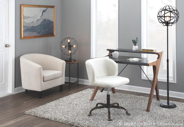 Archer Contemporary Walnut and Grey Wood Desk 1