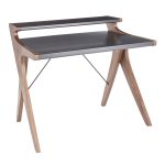 Archer Contemporary Walnut and Grey Wood Desk 11 Archer Contemporary Walnut and Grey Wood Desk