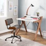 Archer Contemporary Walnut and White Wood Desk 9 Archer Contemporary Walnut and White Wood Desk