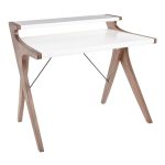 Archer Contemporary Walnut and White Wood Desk 10 Archer Contemporary Walnut and White Wood Desk