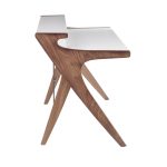 Archer Contemporary Walnut and White Wood Desk 11 Archer Contemporary Walnut and White Wood Desk
