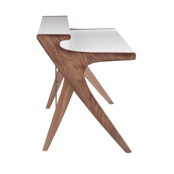 Archer Contemporary Walnut and White Wood Desk 3