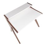 Archer Contemporary Walnut and White Wood Desk 14 Archer Contemporary Walnut and White Wood Desk
