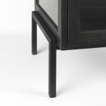 Arelius 20L x 18W x 26H Black-Brown Wood W/ Black Metal Frame End/Side Table