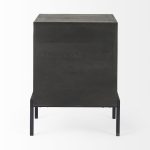 Arelius 20L x 18W x 26H Black-Brown Wood W/ Black Metal Frame End/Side Table
