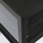 Arelius 20L x 18W x 26H Black-Brown Wood W/ Black Metal Frame End/Side Table