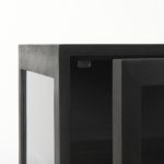 Arelius 20L x 18W x 26H Black-Brown Wood W/ Black Metal Frame End/Side Table