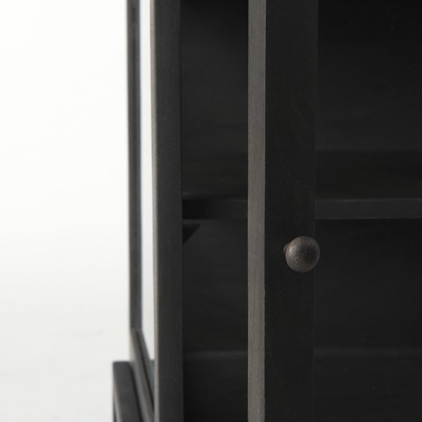 Arelius 20L x 18W x 26H Black Brown Wood W Black Metal Frame EndSide Table 9
