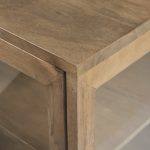 Arelius 20L x 18W x 26H Light Brown Wood W/ Black Metal Frame End/Side Table