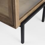 Arelius 20L x 18W x 26H Light Brown Wood W/ Black Metal Frame End/Side Table