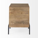 Arelius 20L x 18W x 26H Light Brown Wood W/ Black Metal Frame End/Side Table