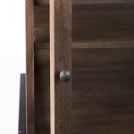 Arelius 20L x 18W x 26H Medium Brown Wood W/ Black Metal Frame End/Side Table