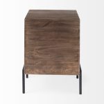 Arelius 20L x 18W x 26H Medium Brown Wood W/ Black Metal Frame End/Side Table