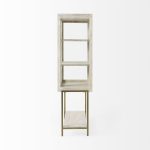 Arelius 36L x 18.75W x 63H White Wood W/ Gold Metal Base Display Cabinet