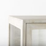 Arelius 36L x 18.75W x 63H White Wood W/ Gold Metal Base Display Cabinet