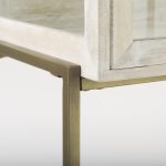 Arelius 36L x 18.75W x 63H White Wood W/ Gold Metal Base Display Cabinet