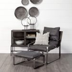 Arelius 36L x 18W Black-Brown Wood, Black Metal Base w/ 2 Glass Doors Accent Cabinet