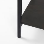Arelius 36L x 18W x 63H Black-Brown Wood W/ Black Metal Base Display Cabinet