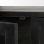 Arelius 36L x 18W x 63H Black-Brown Wood W/ Black Metal Base Display Cabinet