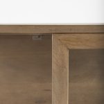 Arelius 36L x 18W x 63H Light Brown Wood W/ Black Metal Base Display Cabinet