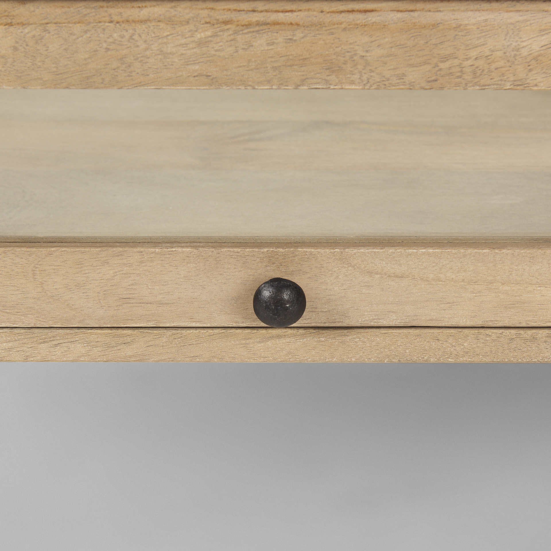 Arelius 42"L Rectangular Light Brown Wood w/ Black Metal Base Display Coffee Table 6 Arelius 42"L Rectangular Light Brown Wood w/ Black Metal Base Display Coffee Table - Image 6