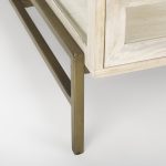 Arelius 42L x 42W x 15H White Wood W/ Gold Metal Base Square Display Coffee Table