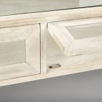 Arelius 42L x 42W x 15H White Wood W/ Gold Metal Base Square Display Coffee Table