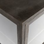 Arelius 70x18 Black-Brown Wood, Black Metal Base w/ 4 Glass Cabinet Doors Sideboard