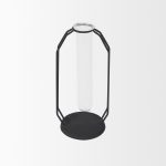 Aria 4.3L x 3.9W x 9.6H Metal and Glass Decorative Accent