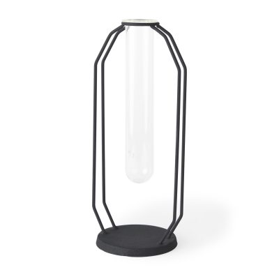 Aria 4.5L x 3.9W x 11.0H Metal and Glass Holder Object