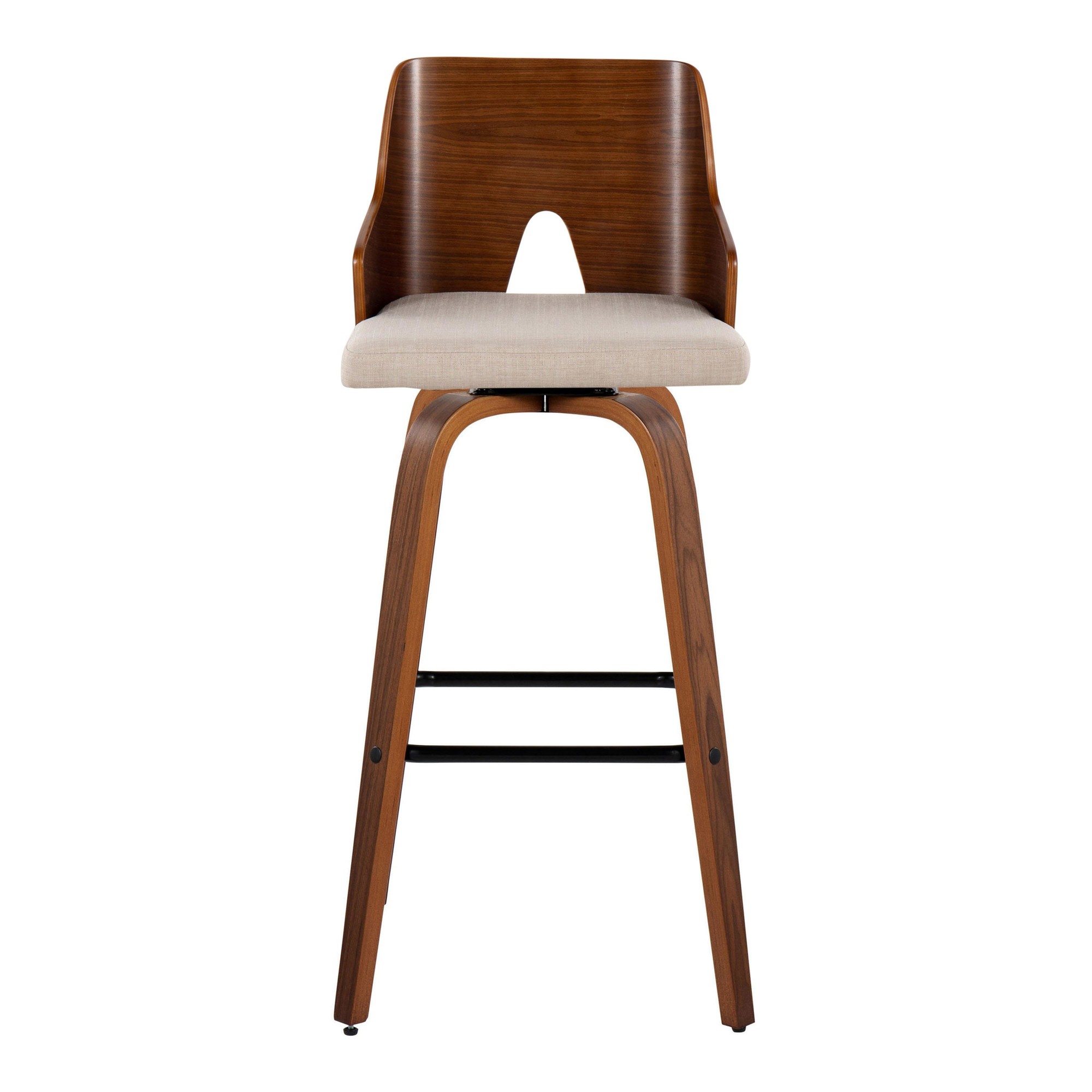 Ariana Beige Mid-Century Modern Swivel Barstools (Set of 2) 10 Ariana Beige Mid-Century Modern Swivel Barstools (Set of 2) - Image 10