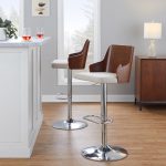 Ariana Mid-Century Modern Swivel Adjustable Barstool Chrome Walnut Beige (Set of 2) 11 Ariana Mid-Century Modern Swivel Adjustable Barstool Chrome Walnut Beige (Set of 2)