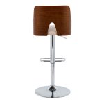 Ariana Mid-Century Modern Swivel Adjustable Barstool Chrome Walnut Beige (Set of 2) 16 Ariana Mid-Century Modern Swivel Adjustable Barstool Chrome Walnut Beige (Set of 2)