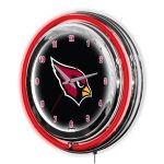 Arizona Cardinals 14 Inch Neon Chrome Clock NFL Licensed