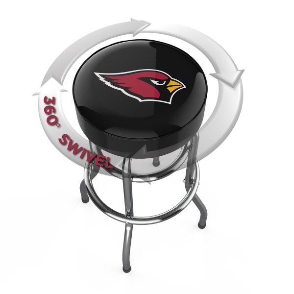 Arizona Cardinals Chrome Logo American Crafted Bar Stool 3