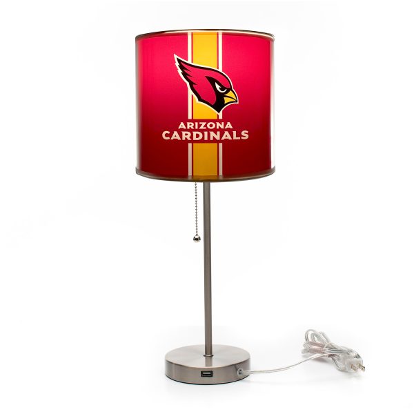 Arizona Cardinals Chrome USB Charging Lamp With Shade 2