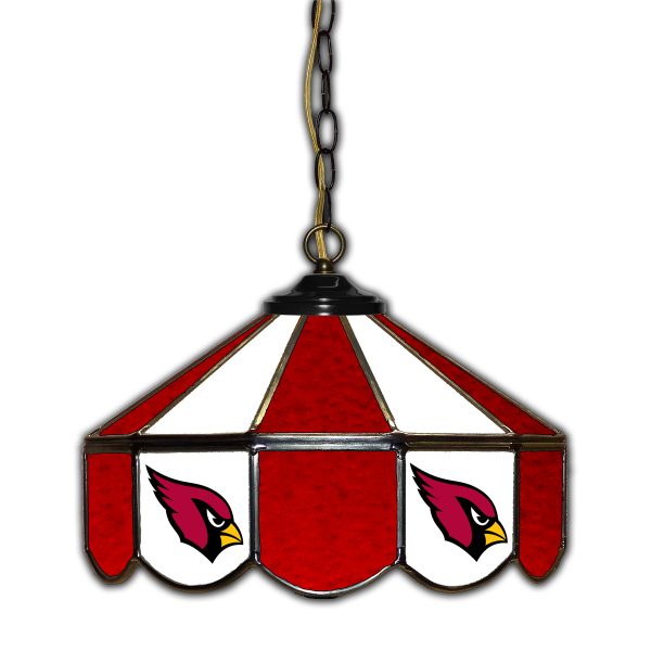 Arizona Cardinals Handcrafted Stained Glass 14 in Pub Light