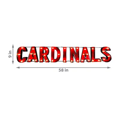 Arizona Cardinals Lighted Recycled Metal Wordmark Logo Sign