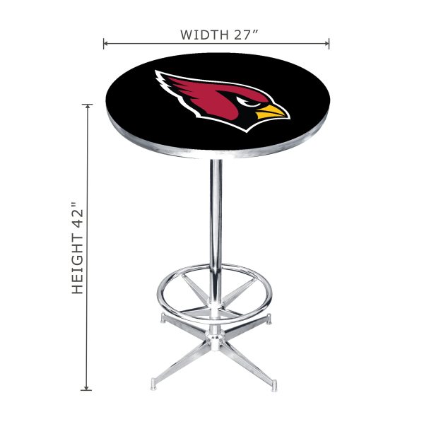 Arizona Cardinals NFL Chrome Pub Table Retro Style