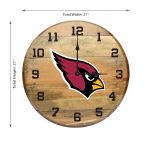 Arizona Cardinals Oak Barrel Clock Authentic Kentucky Whiskey Barrel