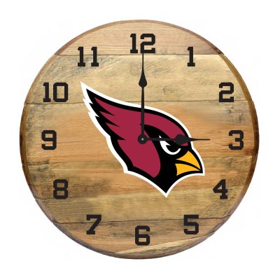 Arizona Cardinals Oak Barrel Clock Authentic Kentucky Whiskey Barrel
