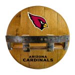 Arizona Cardinals Oak Whiskey Barrel Bar Shelf