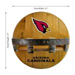 Arizona Cardinals Oak Whiskey Barrel Bar Shelf