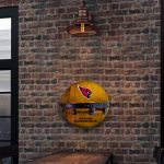 Arizona Cardinals Oak Whiskey Barrel Bar Shelf