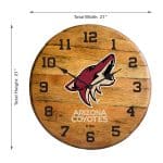 Arizona Coyotes Oak Barrel Clock 6 Arizona Coyotes Oak Barrel Clock