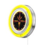 Arizona State University (Pitchfork) 15-Inch Neon Logo Clock in Chrome 7 Arizona State University (Pitchfork) 15-Inch Neon Logo Clock in Chrome