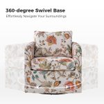 Armando Floral Swivel Accent Chair with Removable Slipcover